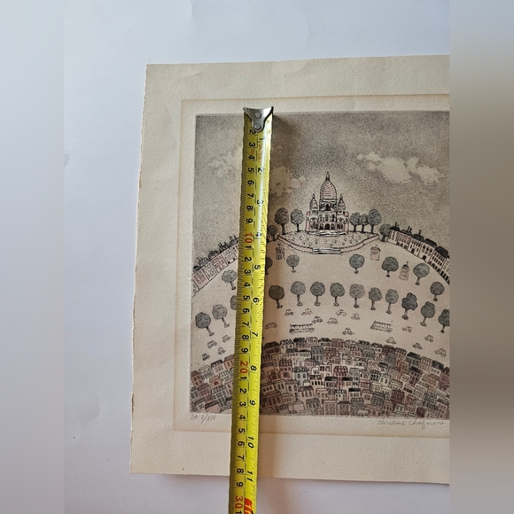 Christine Chagnoux Montmarte 1960s Signed Numbered Muted Water Color Litho Paris - Picture 6 of 16